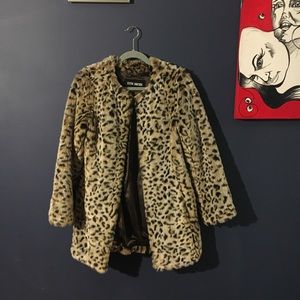 Steve Madden faux fur leopard coat